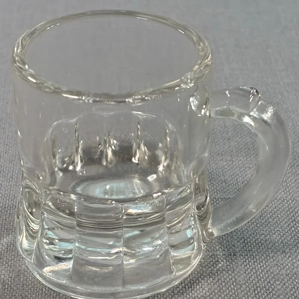 Vintage Libbey Mini Glass Beer Stein Shot Glass 2 Inch Clear Barware Mug USA